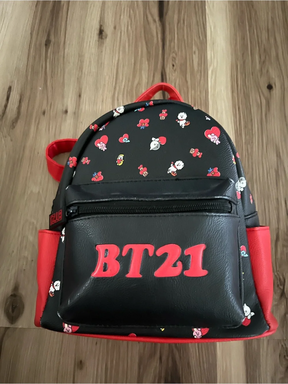 BT21 mini backpack black red hearts from Hot topic